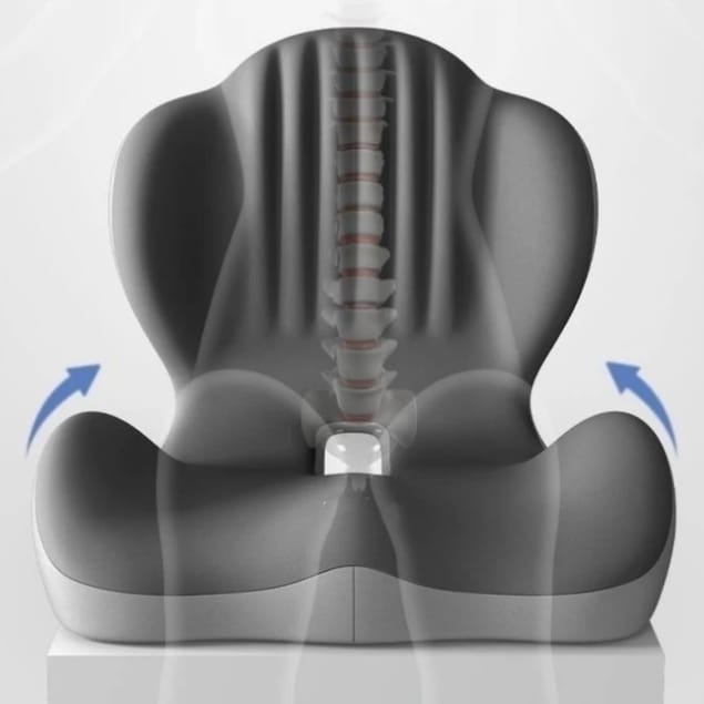 Super Ortho Ergonomic Memory Foam Seat Cushion for Long Sitting & Back Pain Relief