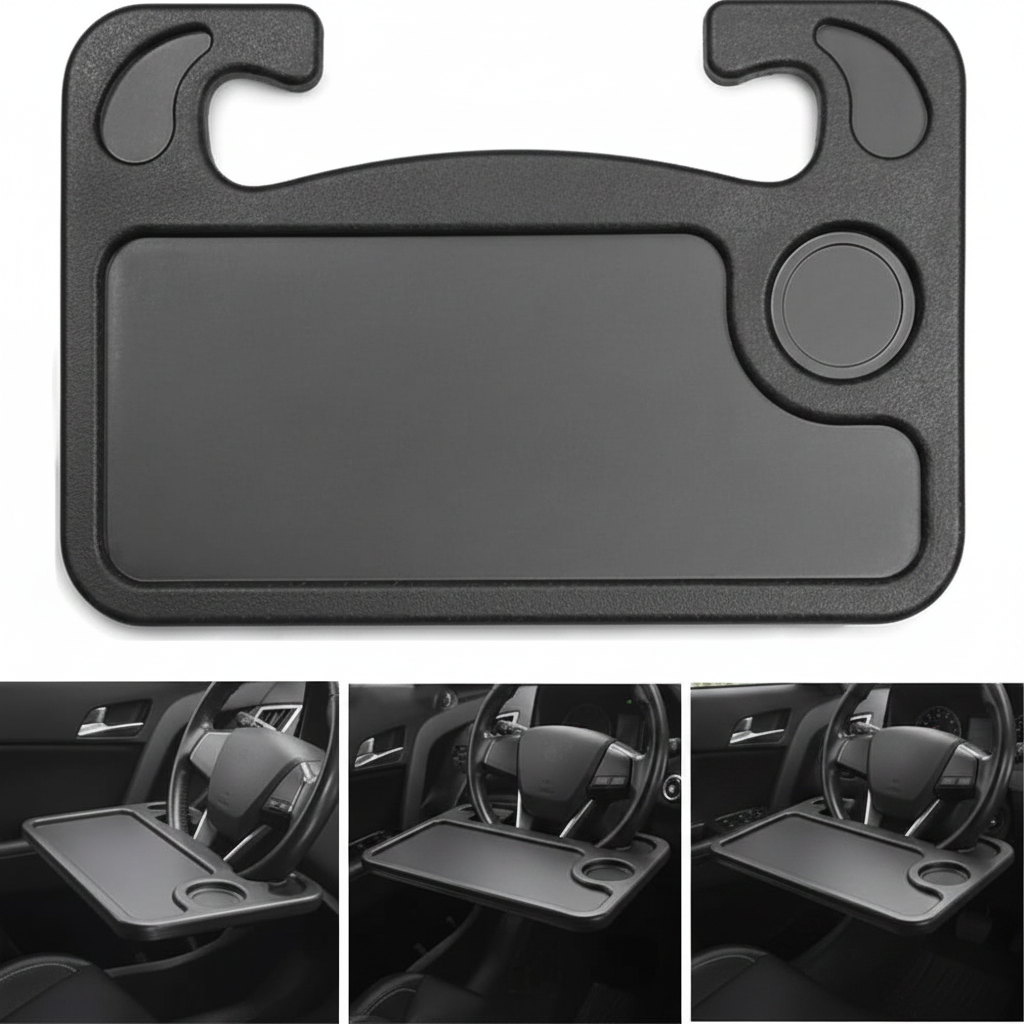 Car Steering Wheel Desk Tray – Laptop & Food Table for Car